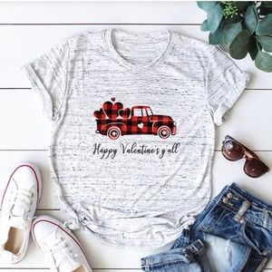 NWT Happy Valentines Y’all Casual short-sleeved women's T-shirt